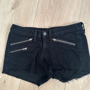 Rag & Bone Black Jean Shorts Frayed Hem